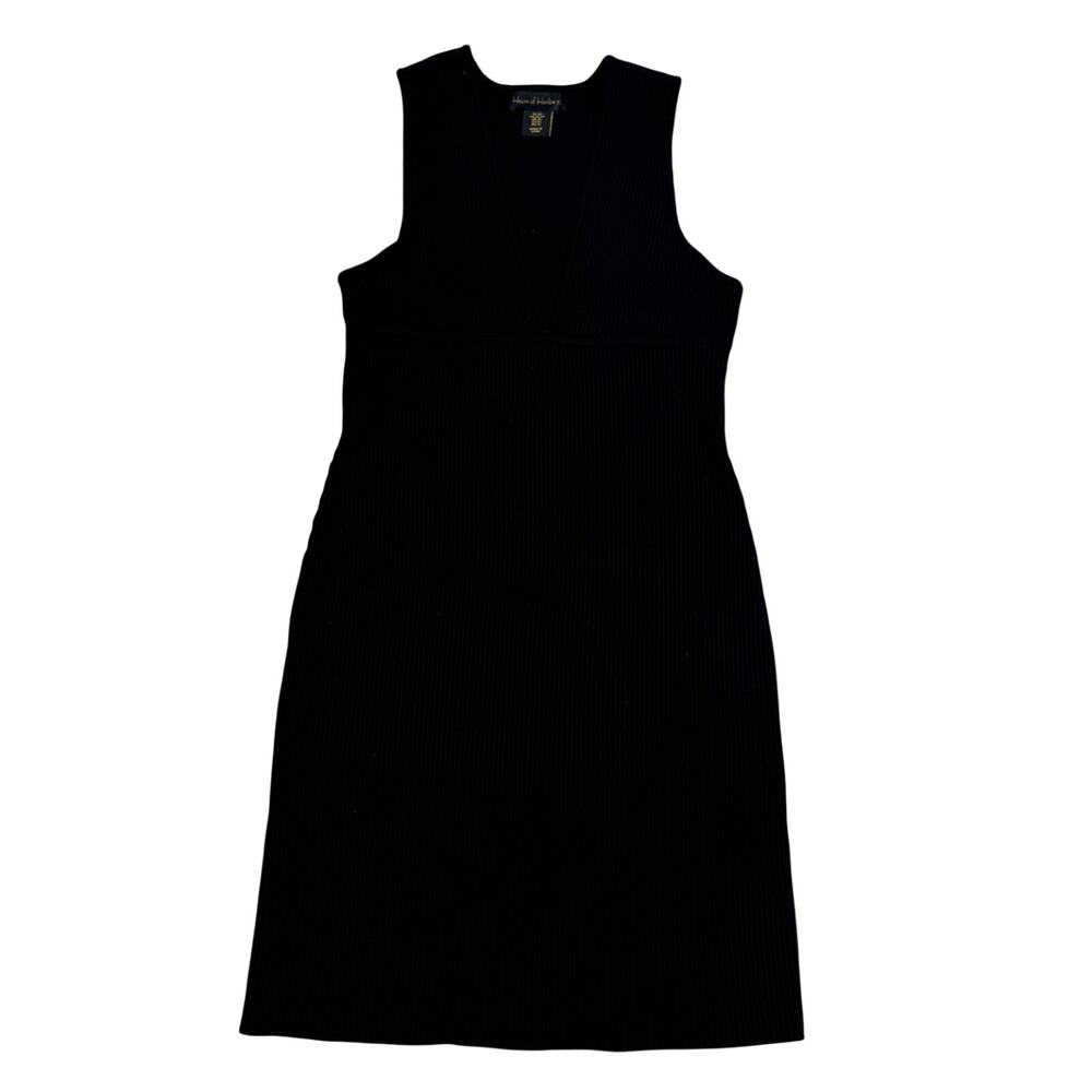 House of Harlow Knit Midi Dress Black Women's XS LBD Clean Minimalist Luxury